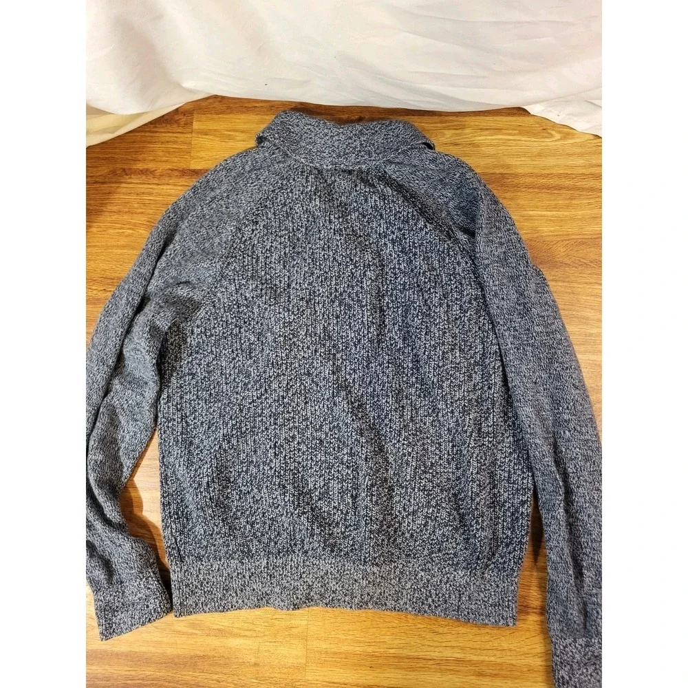Gap Gray Heavy 100% Cotton Knit Shawl Collar Sweater  Cardigan Size L Men Blue